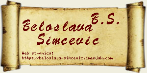 Beloslava Simčević vizit kartica
